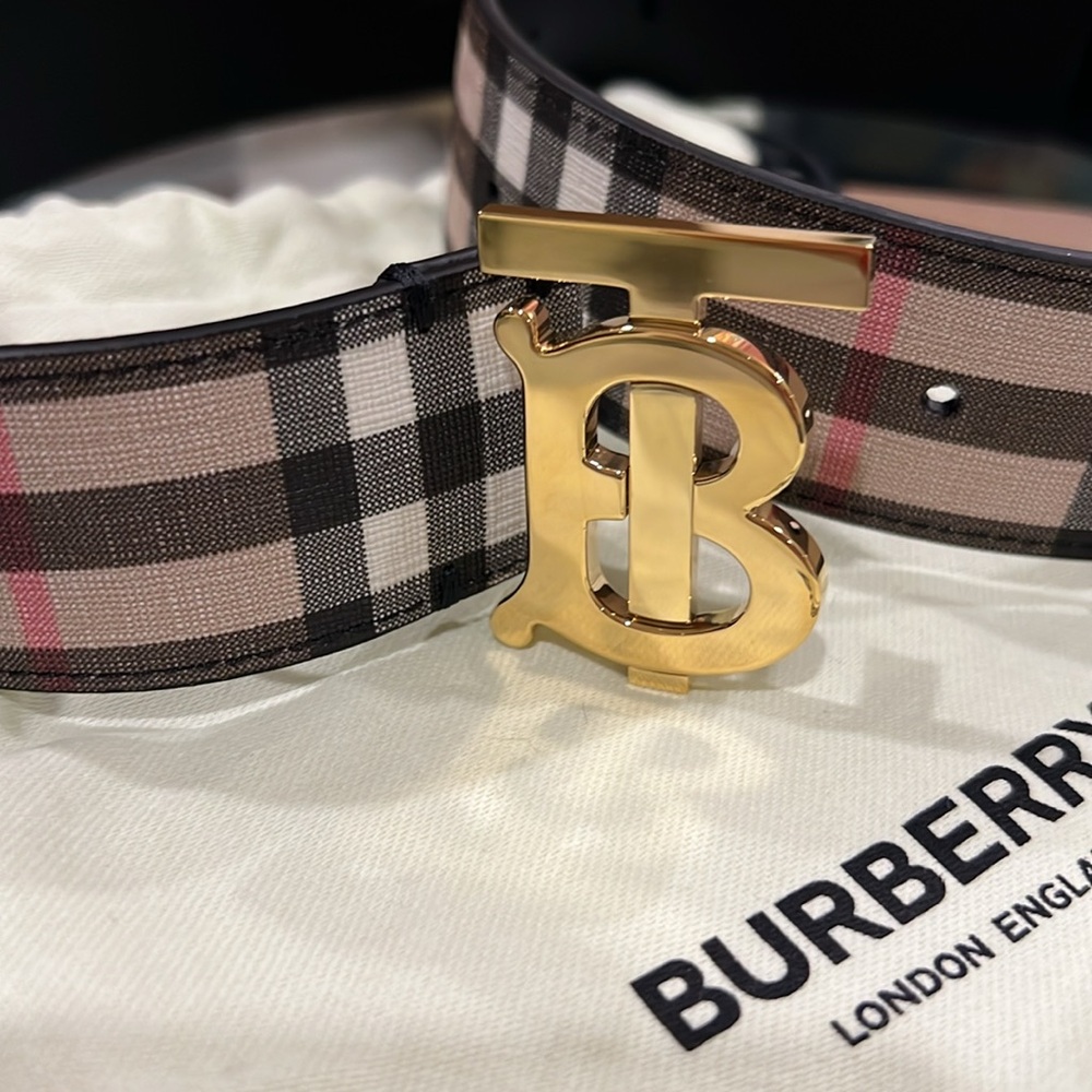 🔥🔥🔥Authentic Burberry TB 35 non reversible hardware vintage belt - Picture 8 of 9